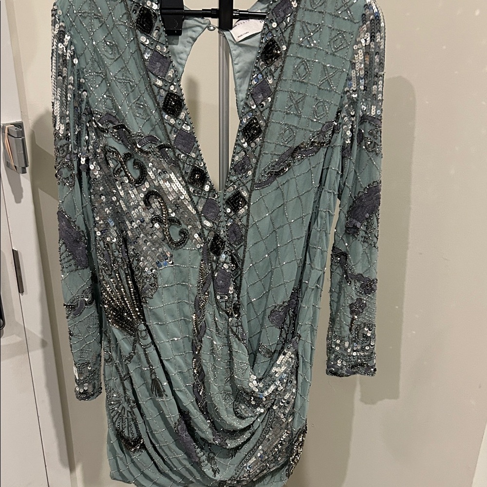 ASOS Elegant Sequin Embellished Dress in Gray - worn once